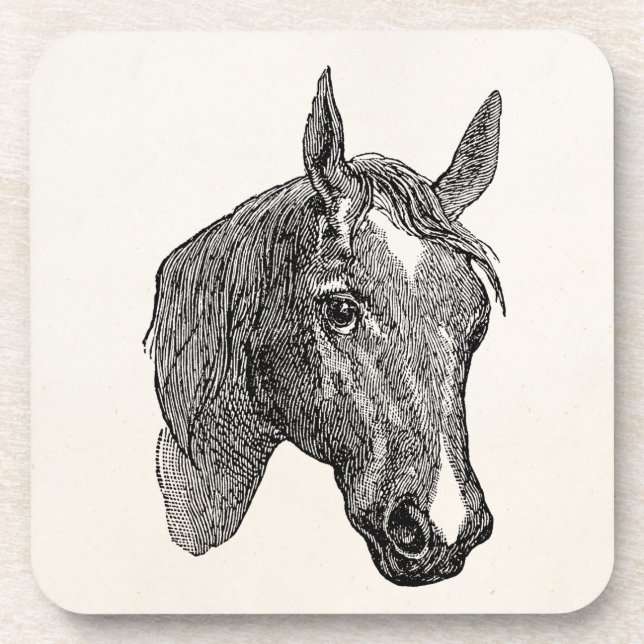 Dessous-de-verre Rétros chevaux de 1800s de cheval d'illustration (Devant)