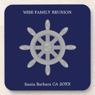 Dessous-de-verre Réunion de famille et volant de bateau gris sur fo