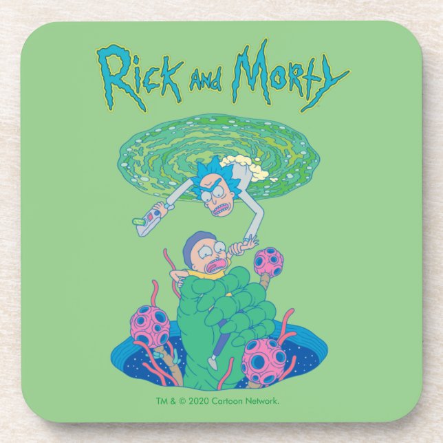 Dessous-de-verre RICK ET MORTY™ | Secourt du portail (Devant)