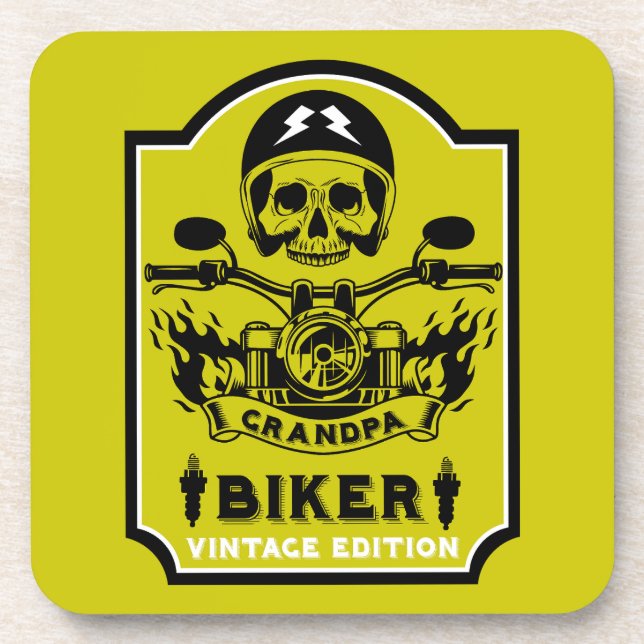 Dessous-de-verre Rider moto Grandpa (Devant)
