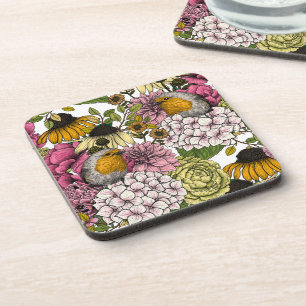 Dessous-de-verre Robins dans le jardin