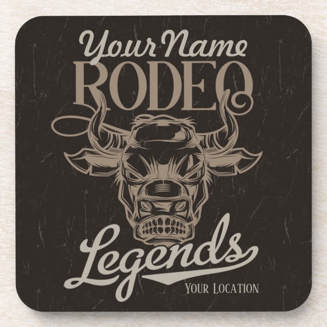 Dessous-de-verre Rodéo personnalisé Old West Steer Roping Légendes (Devant)