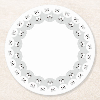 DESSOUS DE VERRE ROND ぐるっとあにまる「カワイイアザラシ親子」