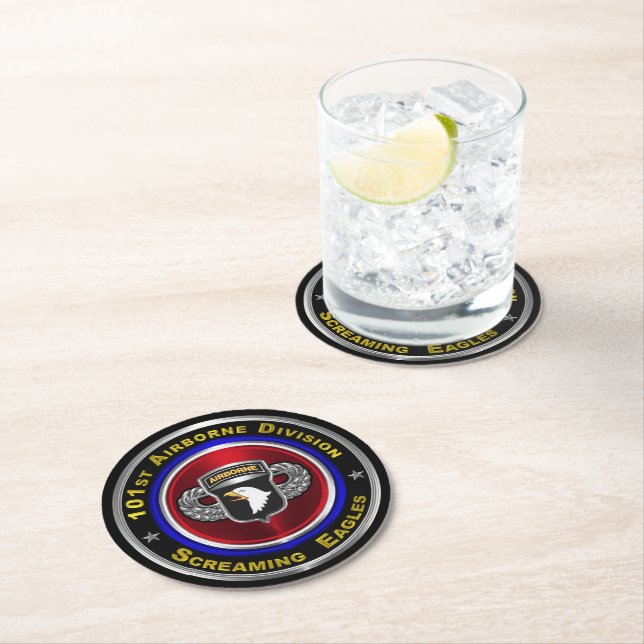 Dessous De Verre Rond 101e division aéroportée sur mesure (En situation)