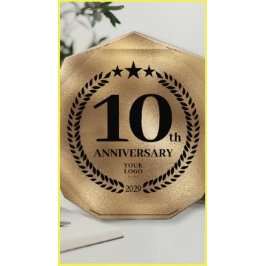 Dessous De Verre Rond 10e anniversaire de l'entreprise Logo Gold