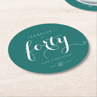 Dessous De Verre Rond 40Anniversaire Fête Invitation Glamour