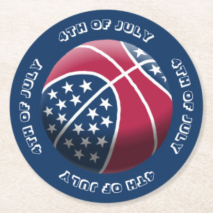 Dessous De Verre Rond 4 juillet Basket