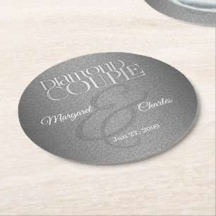 Dessous De Verre Rond 60e mariage diamantAnniversaire