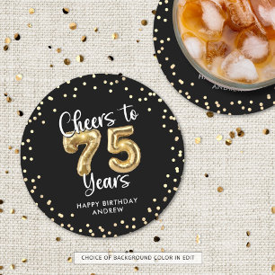 Dessous De Verre Rond 75e anniversaire encourage à 75 ans Black Gold