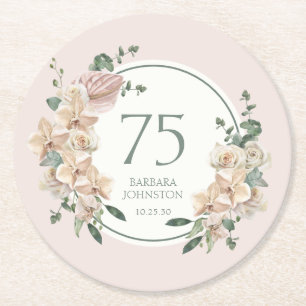 Dessous De Verre Rond 75e anniversaire Tropical Floral