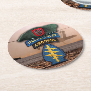 Dessous De Verre Rond 7e vétérans des Berets verts des forces spéciales