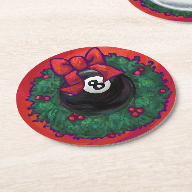 Dessous De Verre Rond 8 Balle Fer de Noël (Incliné)