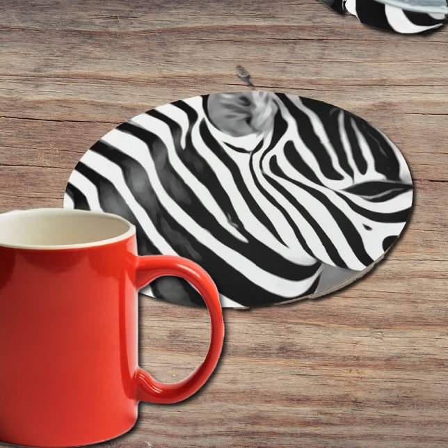 Dessous De Verre Rond Agrandissement de Zebra (Créateur téléchargé)