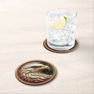 Dessous De Verre Rond Aigle majestueux encadré