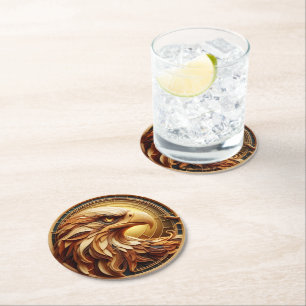 Dessous De Verre Rond Aigle Majestueux Encerclé