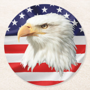 Dessous De Verre Rond Aigle royal cadeau patriotique superbe