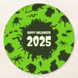 Dessous De Verre Rond Ajouter L'Année Joyeuse Halloween Crawlies Déplais