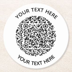 Dessous De Verre Rond Ajouter votre propre ronde QR Code texte Analyse M