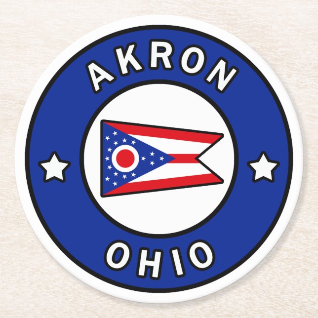 Dessous De Verre Rond Akron Ohio (Devant)