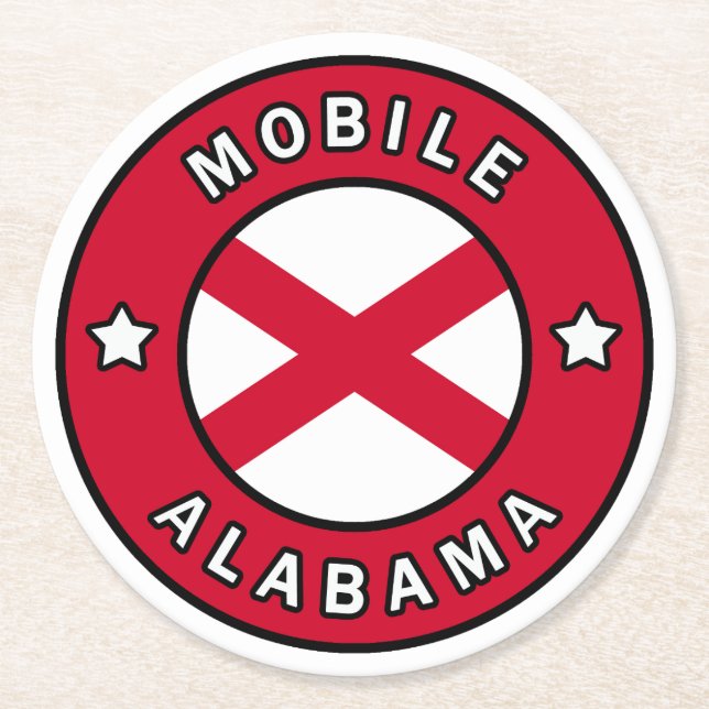 Dessous De Verre Rond Alabama mobile (Devant)