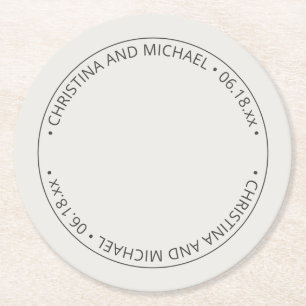 Dessous De Verre Rond Albâtre ・ Mariage simple