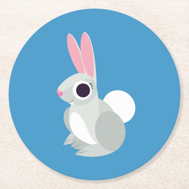 Dessous De Verre Rond Alice le lapin (Devant)