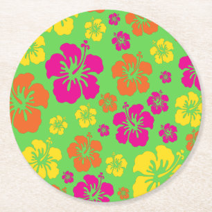 Dessous De Verre Rond Aloha Cute Hawaiian Kid's Birthday Party