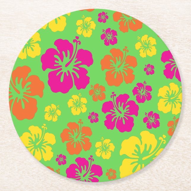 Dessous De Verre Rond Aloha Cute Hawaiian Kid's Birthday Party (Devant)