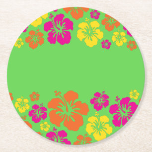 Dessous De Verre Rond Aloha Cute Hawaiian Kid's Birthday Party