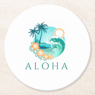 Dessous De Verre Rond Aloha Tropical