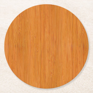 Dessous De Verre Rond Amber Bamboo Grain