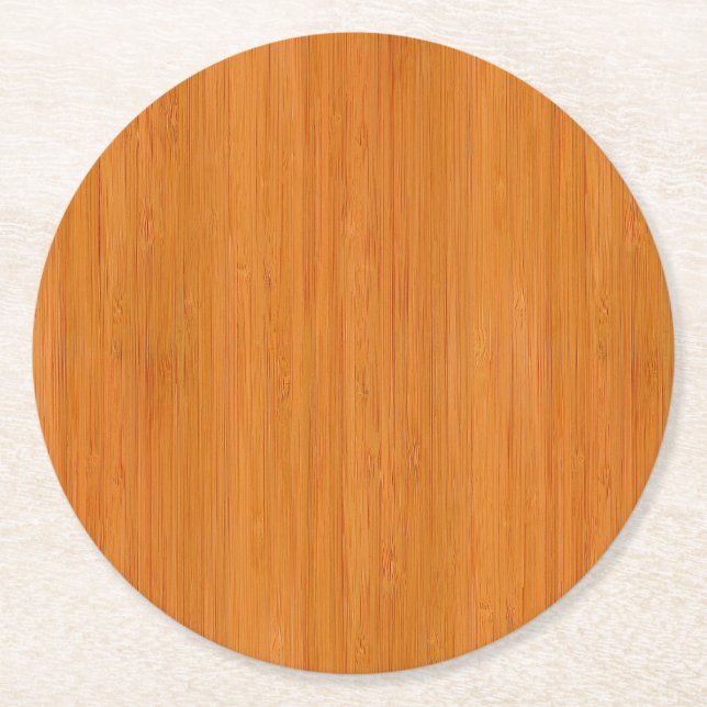 Dessous De Verre Rond Amber Bamboo Grain (Devant)