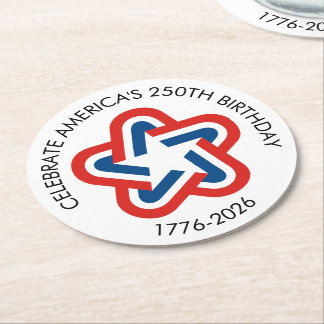 Dessous De Verre Rond America's 250th Birthday - 1776-2026 Vintage Star