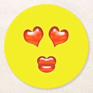 Dessous De Verre Rond Amour Emoji