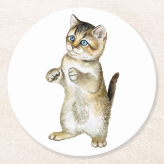 Dessous De Verre Rond Amoureux des chats mignon Funny Kitten Aquarelle G
