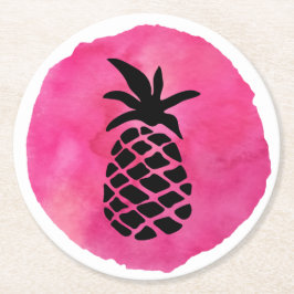 Dessous De Verre Rond Ananas Rose
