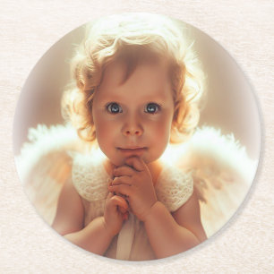 Dessous De Verre Rond Anges bébés