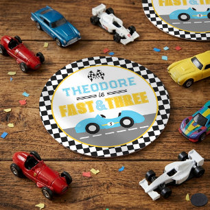 Dessous De Verre Rond Anniversaire 3 ans Fast & Three Course de voiture