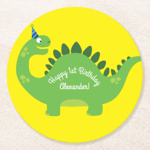 Dessous De Verre Rond Anniversaire de Dinosaur