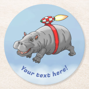 Dessous De Verre Rond Anniversaire de Hippo Fusée