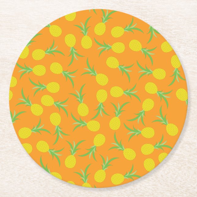 Dessous De Verre Rond Anniversaire de l'ananas (Devant)