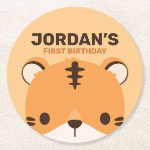 Dessous De Verre Rond Anniversaire du Tigre mignon