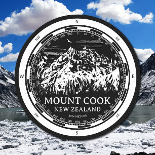Dessous De Verre Rond Aoraki Mount Cook - Canterbury Nouvelle-Zélande