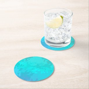 Dessous De Verre Rond Aqua Ombre