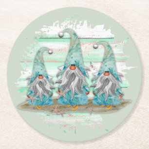 Dessous De Verre Rond Aquarelle bleu tropical