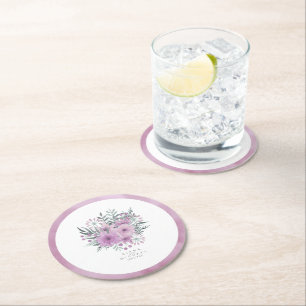 Dessous De Verre Rond Aquarelle Bouquet Mariage Lilac ID654