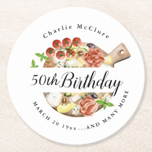 Dessous De Verre Rond Aquarelle Charcuterie Italie Anniversaire