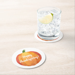 Dessous De Verre Rond Aquarelle Citrouille bon thanksgiving