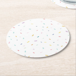 Dessous De Verre Rond Aquarelle douce Motif Confetti