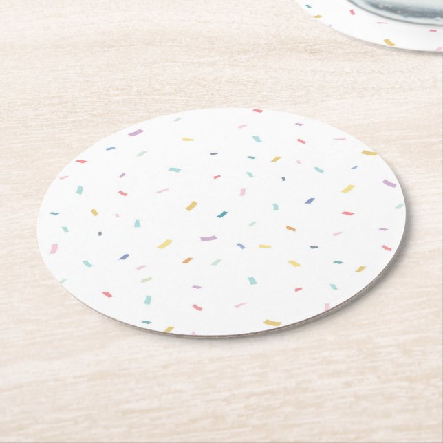 Dessous De Verre Rond Aquarelle douce Motif Confetti (Incliné)